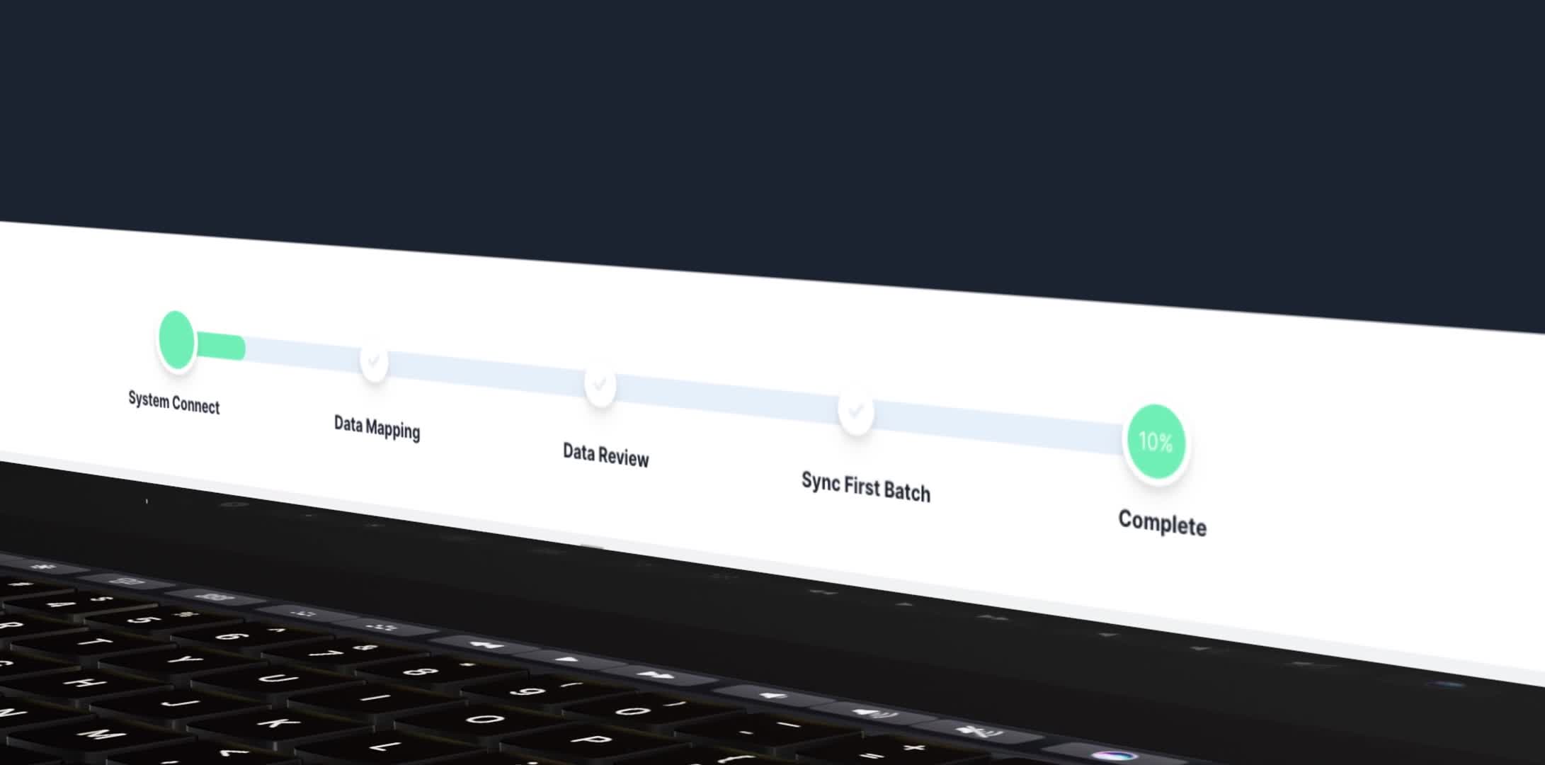 DonorSync setup workflow on a laptop